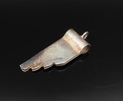 MIDDLE EAST 925 Sterling Silver Vintage Abstract Wavy Ends Pendant  PT21828