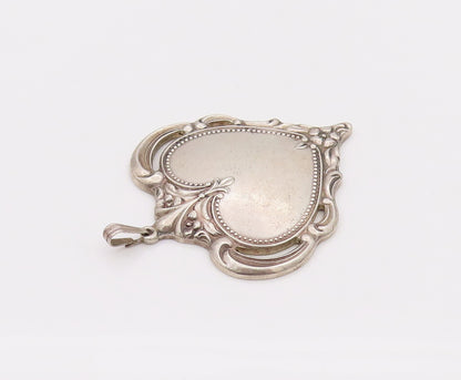 TOWLE 925 Sterling Silver  Vintage 1976 Floral Swirl Love Heat Pendant PT22177