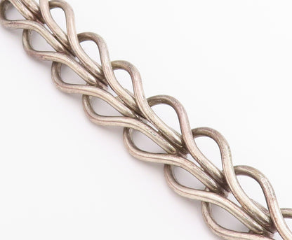 925 Sterling Silver Vintage Bracelet ZINA Classic Interlocking Loops  BT12217