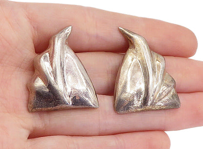 MEXICO 925 Sterling Silver  Vintage Hollow Modernist Drop Earrings  EG2625