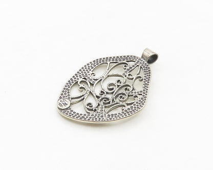 DESIGNER 925 Sterling Silver  Vintage Pretzel Swirl Vine Open Pendant  PT14318