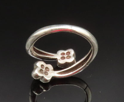 925 Sterling Silver  Vintage Double Topaz Butterfly Bypass Ring Sz 7  RG25227