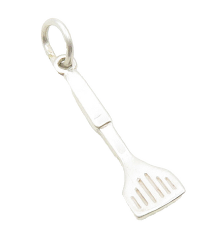 SHUBE 925 Silver  Vintage Shiny Petite Spatula Cooking Motif Pendant  PT10179