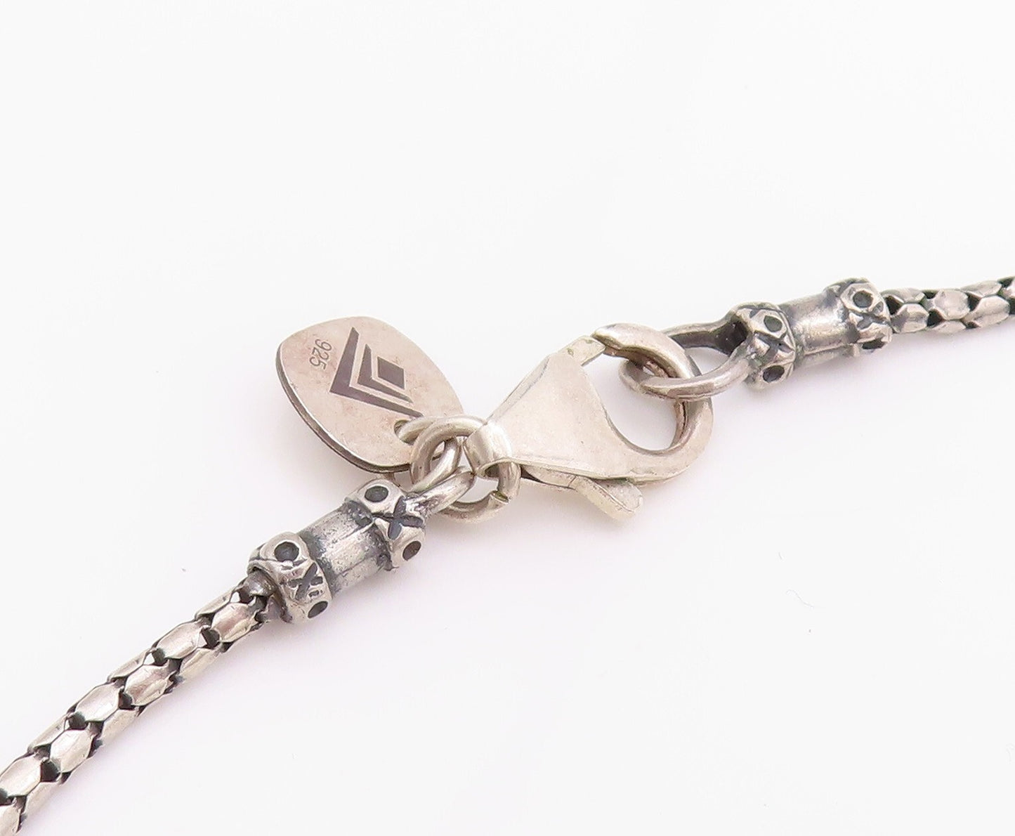 925 Sterling Silver Vintage Necklace SILPADA Etched Rings & Smoky Quartz NE4357
