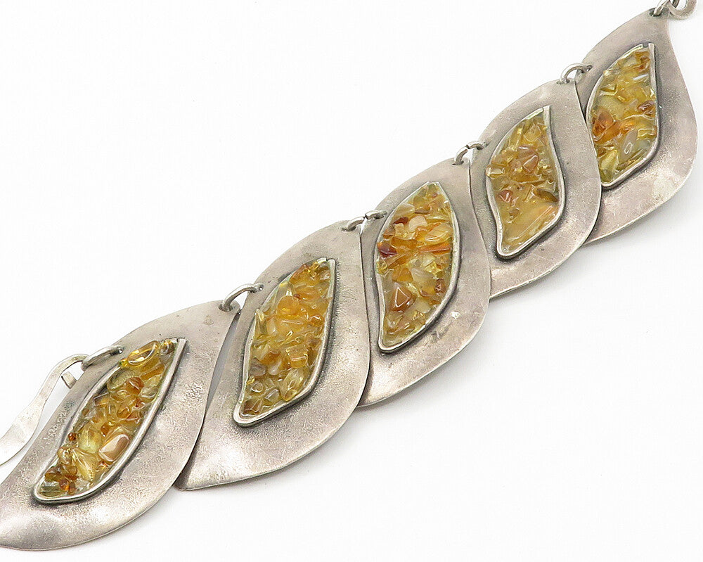 DUCHIN CREATION 925 Silver  Vintage Orange Agate Cluster Chain Necklace NE2773