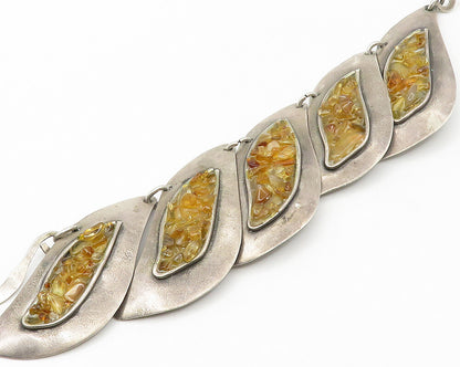 DUCHIN CREATION 925 Silver  Vintage Orange Agate Cluster Chain Necklace NE2773
