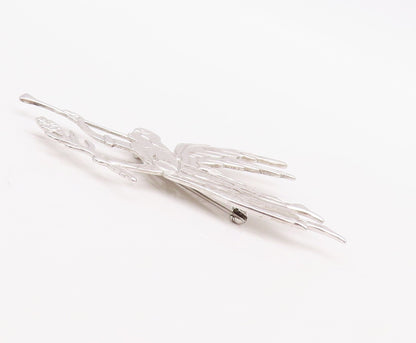 925 Sterling Silver Vintage Brooch Pin Carved Celebrating Flying Angel  BP11182