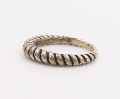 925 Sterling Silver Vintage Ring CAROLYN POLLACK Grooved Rope Band Sz 6  RG33293