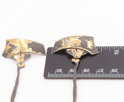 14k Gold & 925 Sterling Silver Vintage Earrings HRATCH BABIKIAN Dangle  EG13987
