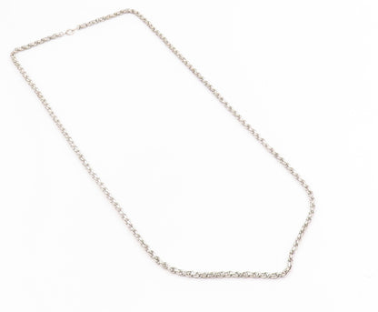 925 Sterling Silver Vintage Necklace Interlocking Round Link Cable Chain NE4742