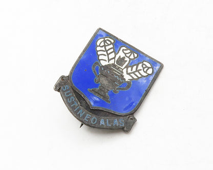 925 Sterling Silver  Vintage Sustineo Alas Enamel Badge Brooch Pin  BP5062