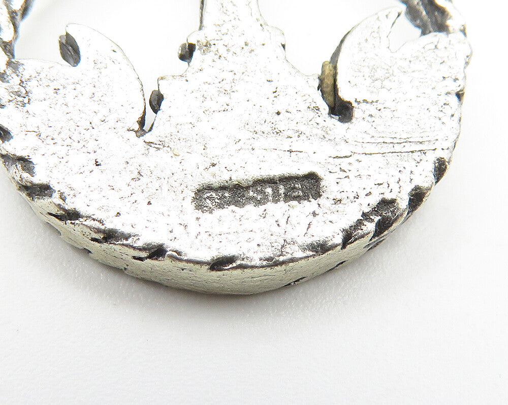 925 Sterling Silver  Vintage Oxidized King's Island Twist Drop Pendant  PT8245