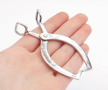 925 Sterling Silver  Vintage Shiny Smooth Petite Scissor Tongs  TR1116