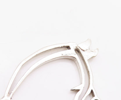 925 Sterling Silver Vintage Brooch Angel Stencil Cutout Playing Music  BP11597
