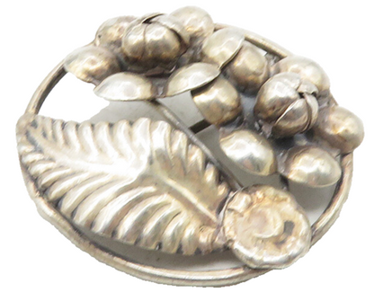 925 Sterling Silver  Vintage Handmade Floral Leaf Motif Brooch Pin  BP3584