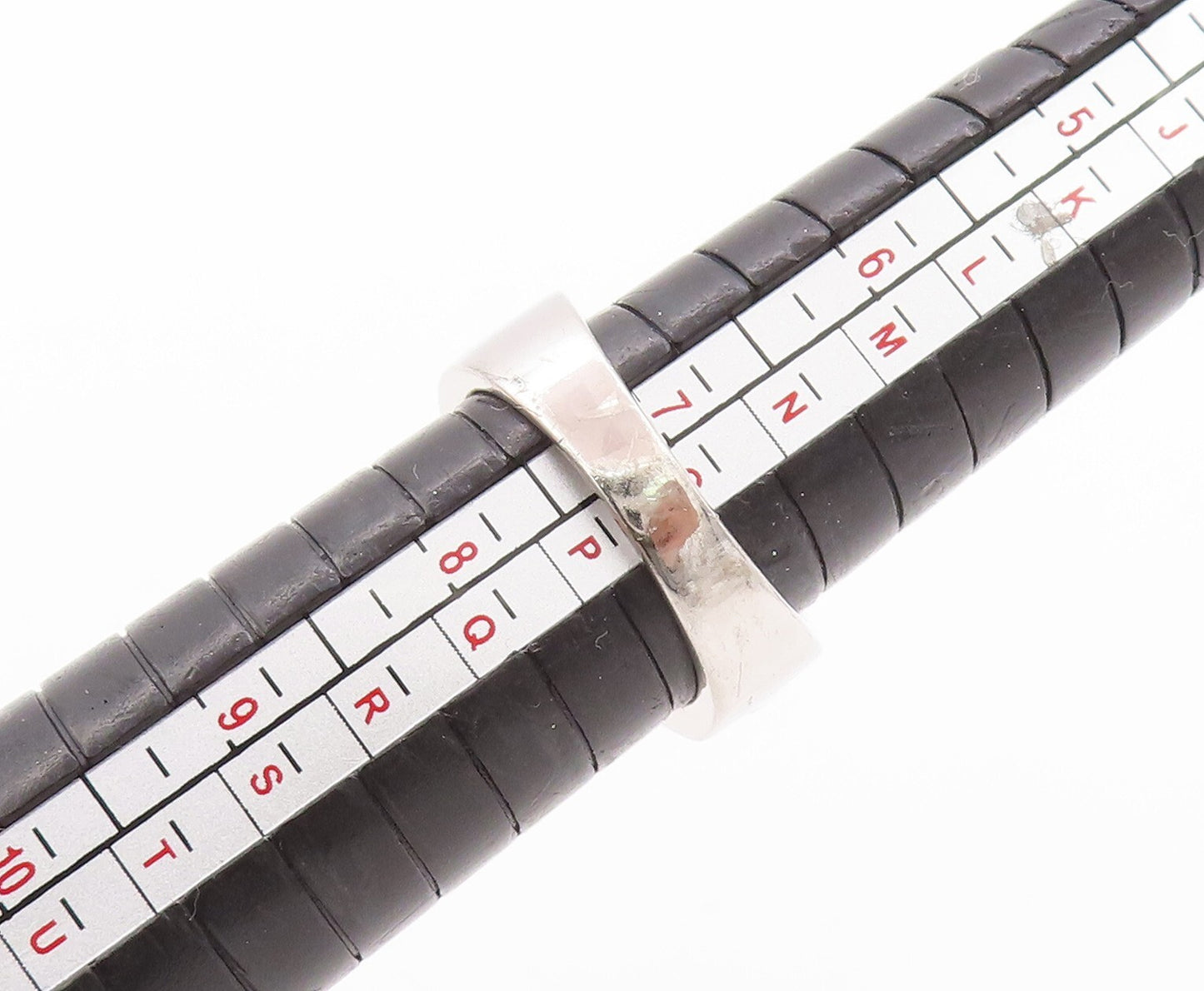 925 Sterling Silver Vintage Ring Oval Cut Gemstone Topaz Band  Sz 7  RG29800