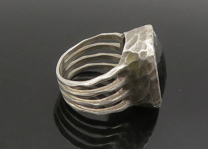ISRAEL 925 Silver  Vintage Faceted Smoky Topaz Cocktail Ring Sz 6  RG23524