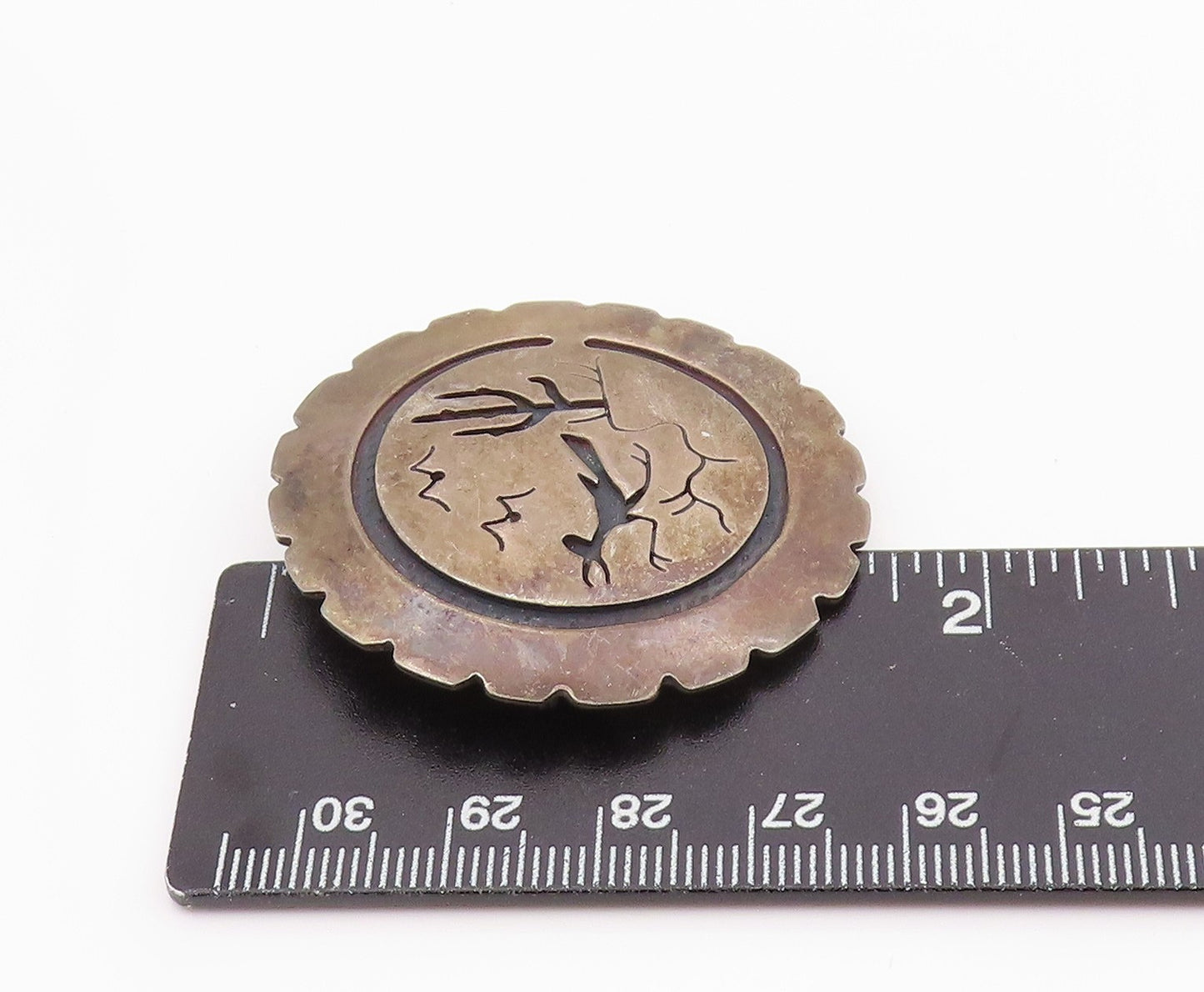 925 Sterling Silver Vintage Brooch Pin Roadrunner & Cactus  BP12453