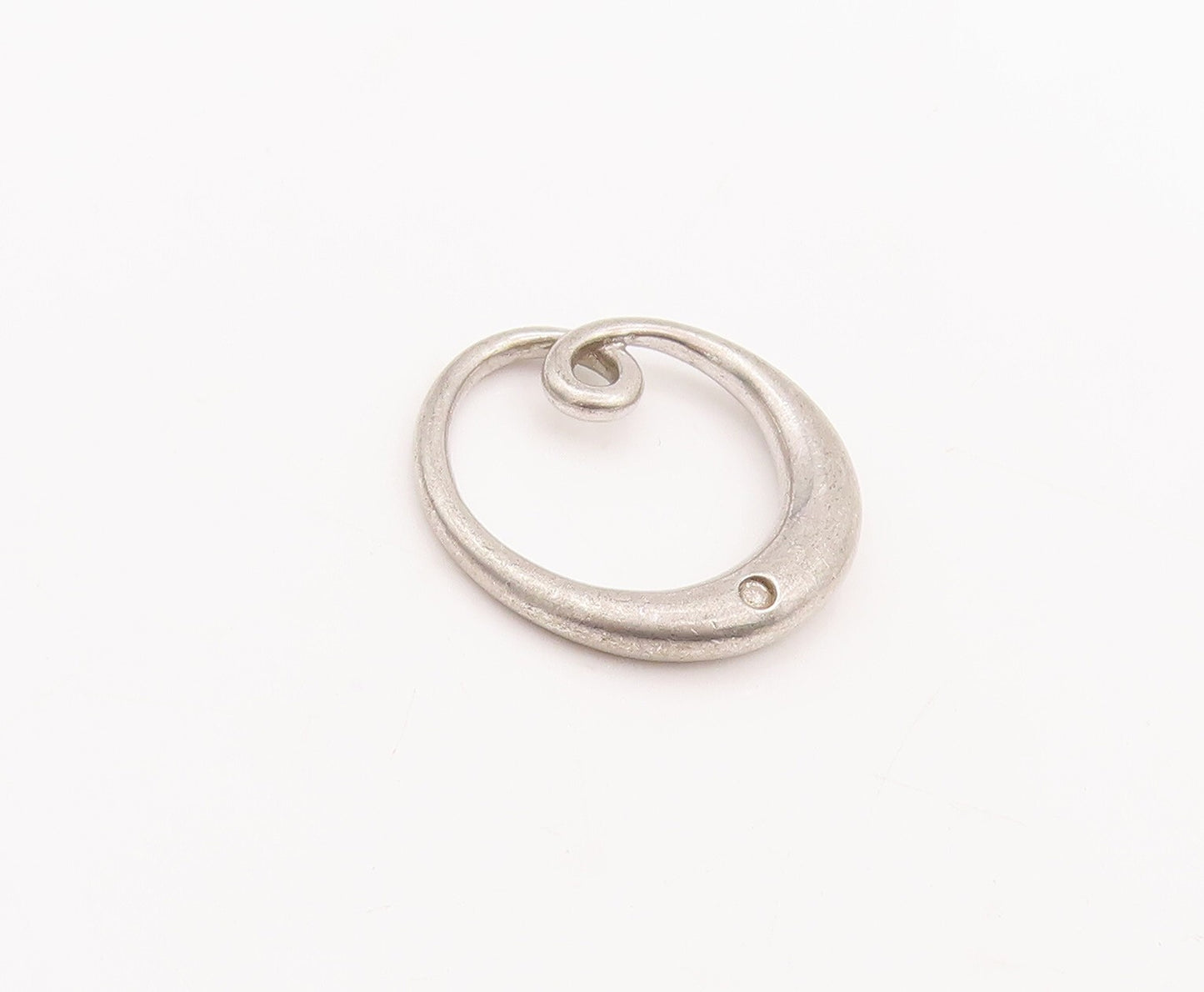 925 Sterling Silver Vintage Pendant Designer Loop With Diamond Inlay  PT23425