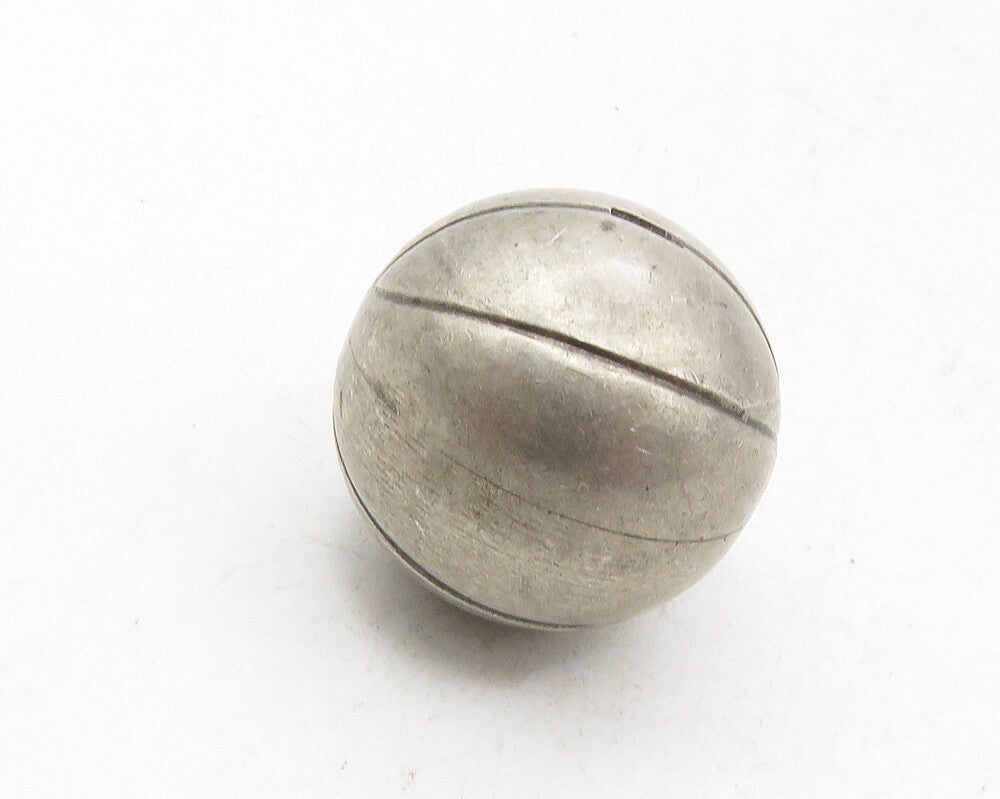 925 Sterling Silver  Vintage Petite Dark Tone Hollow Basketball Pendant PT7245
