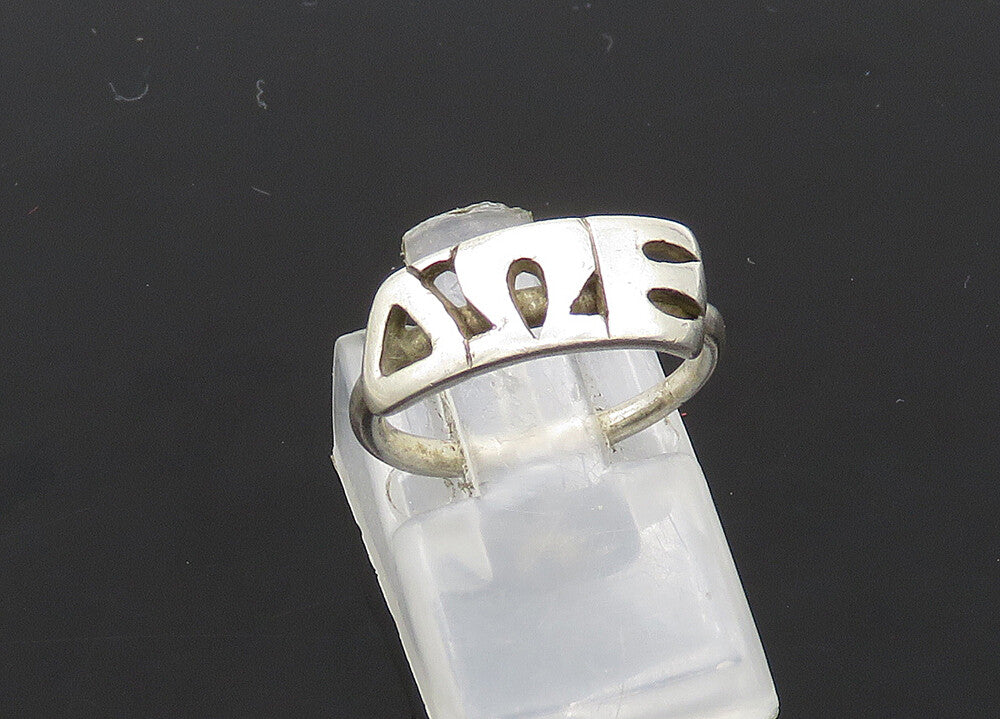 925 Sterling Silver  Vintage Delta Omega Epsilon Petite Band Ring Sz 4 RG20990