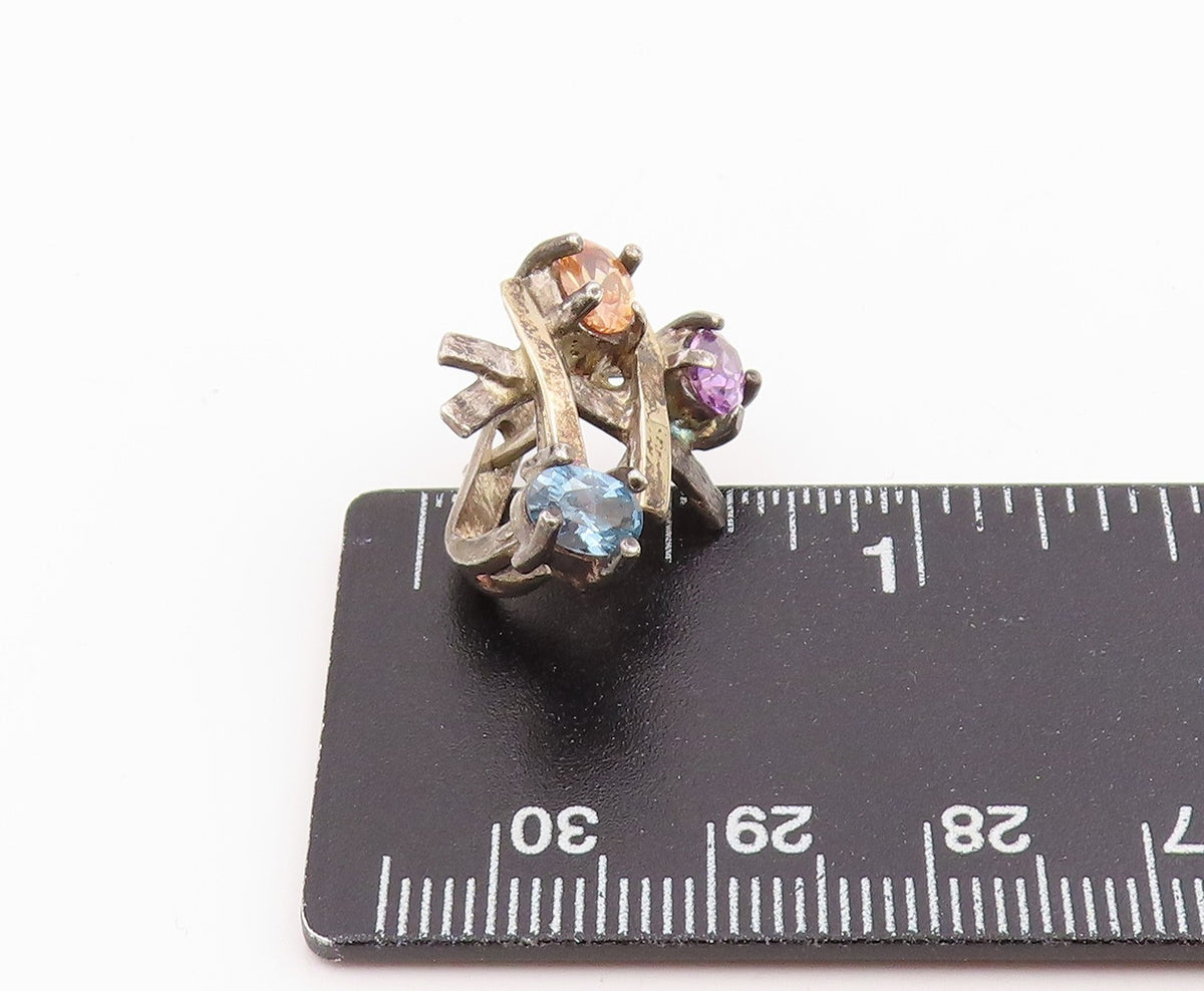 14k Gold & 925 Sterling Silver Vintage Earrings Gemstone Single Pieces  EG14297