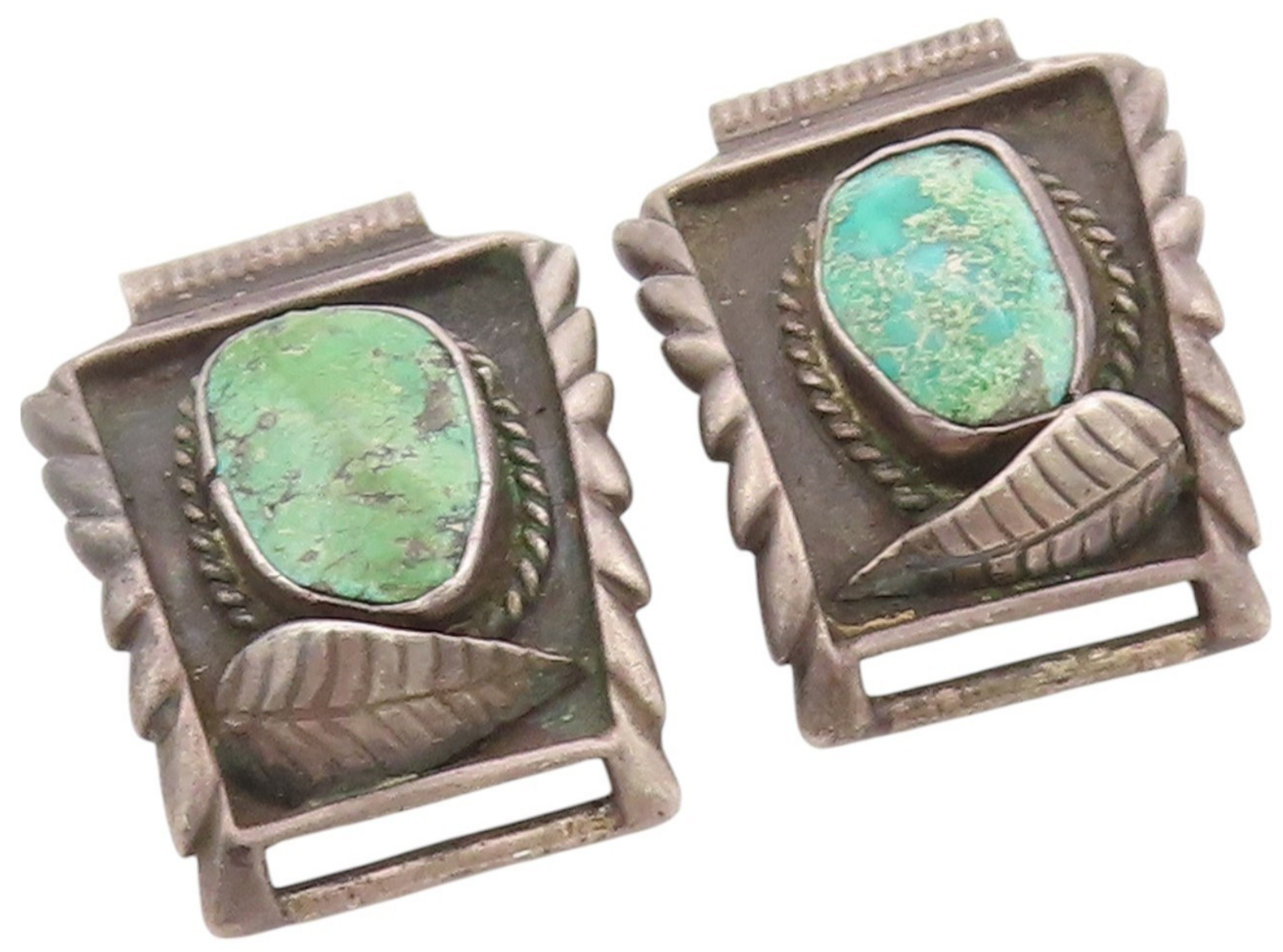 925 Sterling Silver Vintage Watch Belt NAVAJO ZUNI Turquoise Floral  TR3923