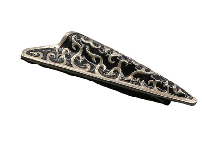 NR 925 Sterling Silver  Vintage Enamel Coated Swirl Vine Brooch Pin  BP4033