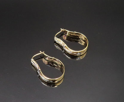 925 Silver  Vintage Two Tone Genuine Diamonds Religious Cross Earrings EG11803