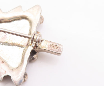925 Sterling Silver Vintage Brooch Pin Solid Carved Mini Christmas Tree  BP10976