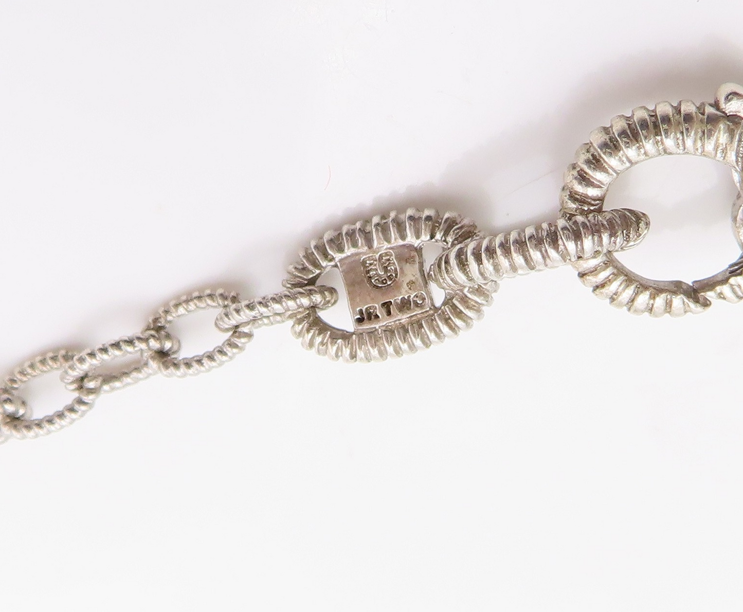 10k Gold & 925 Sterling Silver Vintage Necklace JUDITH RIPKA CZ Chain  NE4853
