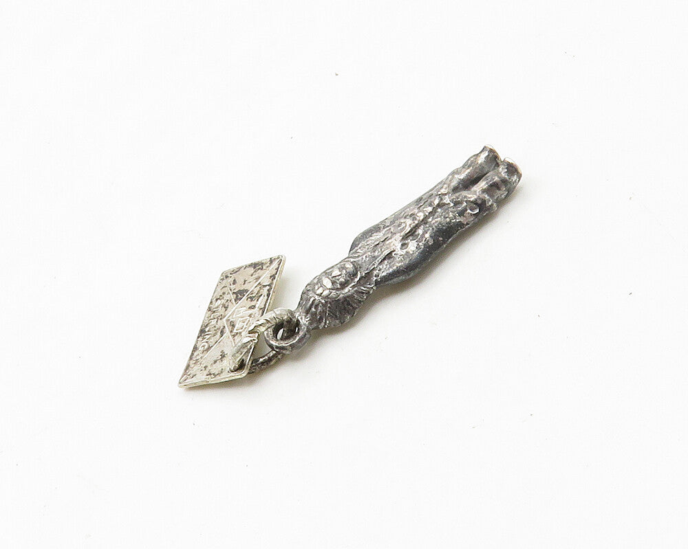 925 Sterling Silver  Vintage Native Chief Grand Canyon Tag Pendant  PT13498