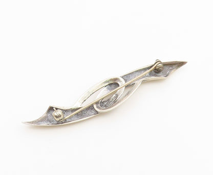 925 Sterling Silver  Vintage Knotted Pointed Fidget Abstract Brooch Pin BP9487
