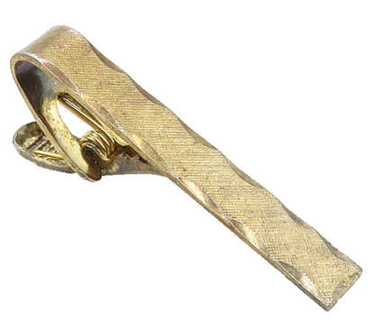 925 Sterling Silver  Vintage Dark Tone Diamond Cut Edge Tie Clip  TR1646