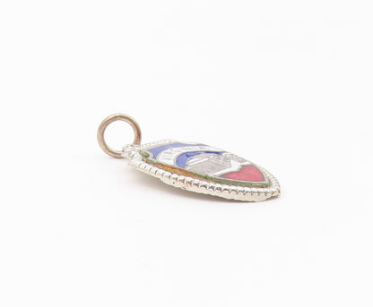 925 Sterling Silver  Vintage Enamel Virginia Shield Souvenir Pendant  PT16721