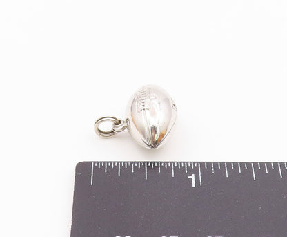 925 Sterling Silver  Vintage Shiny Hollow Football Motif Sport Pendant  PT6988