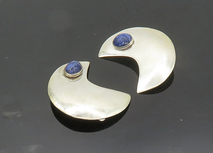 TULLA BOOTH 925 Silver  Vintage Sodalite Crescent Non Pierce Earrings  EG10035