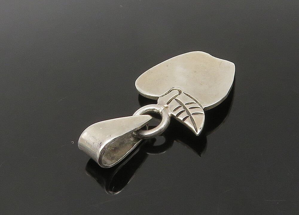 MEXICO 925 Sterling Silver  Vintage Shiny Apple Etched Detail Pendant  PT17486