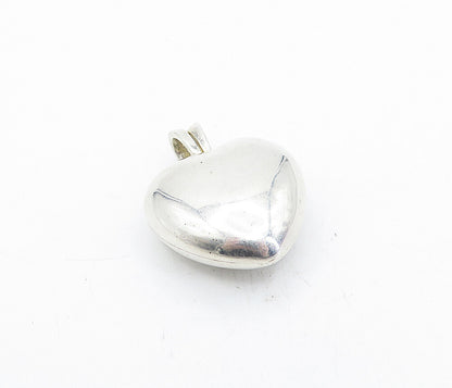 925 Sterling Silver Vintage Shiny Swirl Love Heart Pendant (OPENS) PT3488
