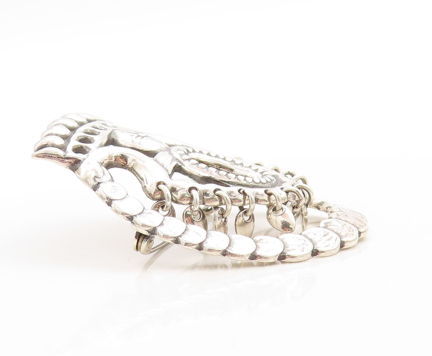 925 Sterling Silver Vintage Brooch Pin FINLAND Designer Cutout Crown  BP11359