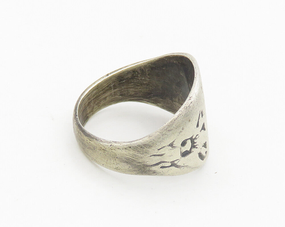 925 Sterling Silver  Vintage Antique US Military Band Ring Sz 8.5  RG18890