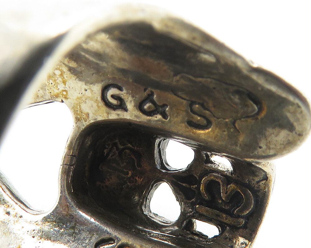 G & S 925 Sterling Silver  Vintage Skull & Wings Large Band Ring Sz 12.5 RG18067