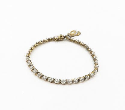 ROSS SIMON 925 Silver Vintage Genuine Diamonds Floral Chain Bracelet  BT6507