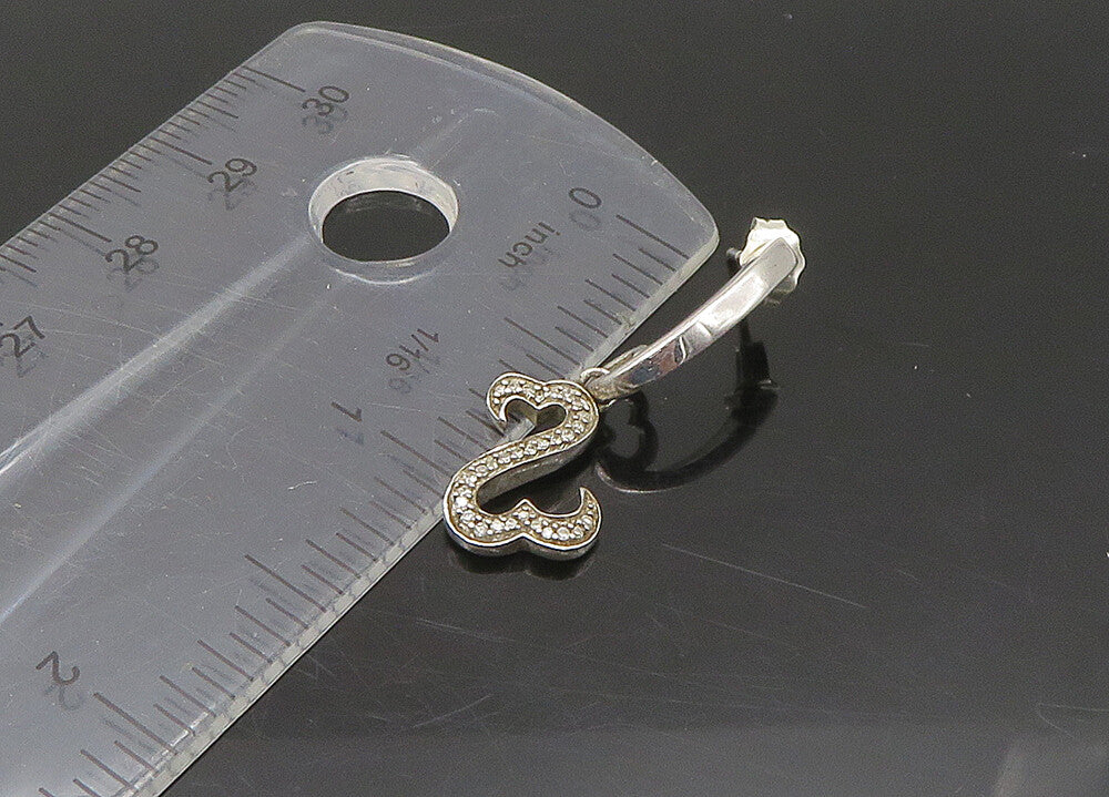 925 Sterling Silver  Vintage Genuine Diamonds Lot Single Earrings  EG11372