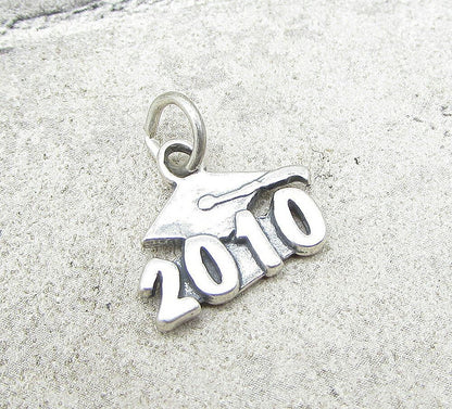925 Sterling Silver 2010 Graduation Charm Pendant  PT1045