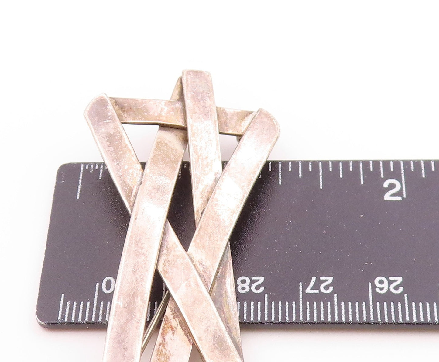925 Sterling Silver  Vintage Long Modernist Star Abstract Brooch Pin  BP9843