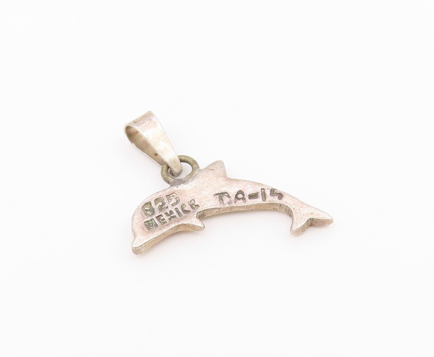 MEXICO 925 Sterling Silver  Vintage Leaping Dolphin Motif Pendant  PT13315
