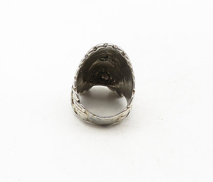 925 Sterling Silver  Vintage Shiny Native Chief's Head Band Ring Sz 8  RG9231