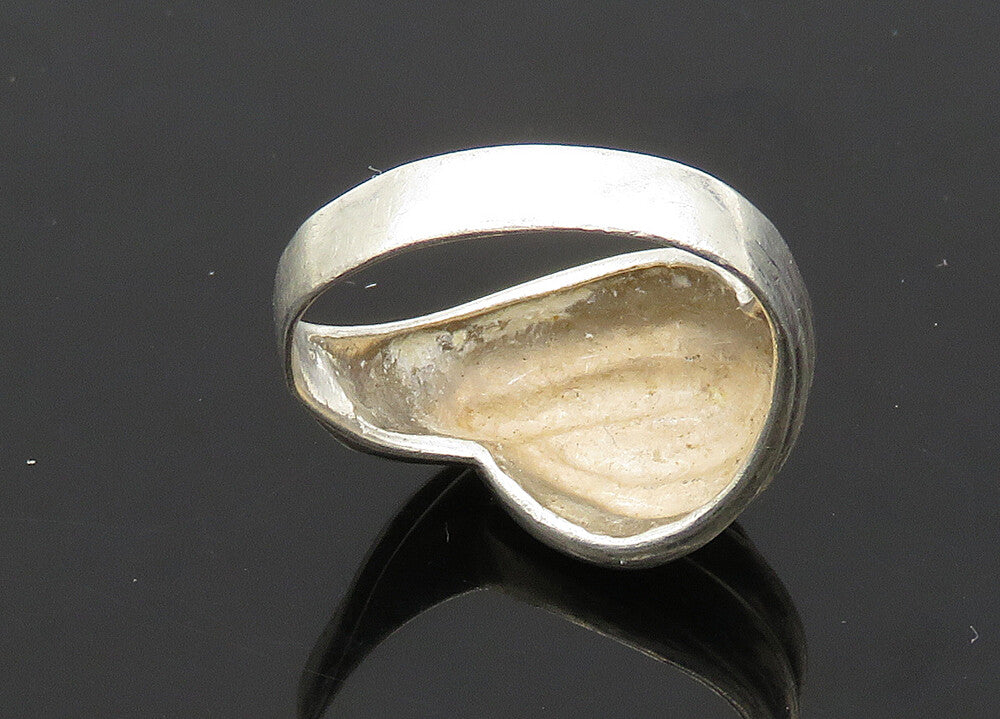 925 Sterling Silver  Vintage Shiny Fluted Bypass Style Band Ring Sz 9  RG20901