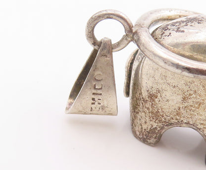 925 Sterling Silver Vintage Pendant Lucky Majestic Elephant Figurine  PT25606